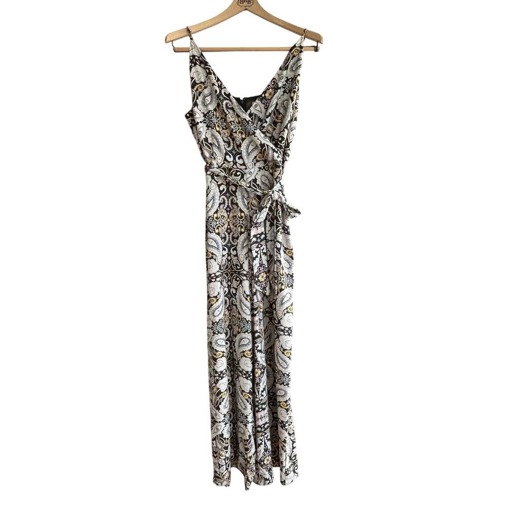 Loft Sz 6 Paisley Pantsuit Adjustable Straps with belt EXCELLENT